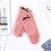 New autumn and winter cashmere gloves women's outdoor cycling bow plus velvet thickened cold-proof touch screen warm gloves women_viptrois.com