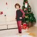 Christmas plaid printed family family pajamas set_viptrois.com