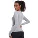 New Quick-Dry Sleeve Women's Sports Running Fitness Breathable Seamless One-Piece Long Yoga Top_viptrois.com