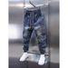 Trendy Retro Color Blocked Jeans For Men, Autumn And Winter Style, Drawstring, Slim Straight Leg, Tapered Harem Carrot Pants_viptrois.com