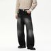 "Vintage Washed Wide-Leg Jeans – Korean Streetwear Vibe (S-XL, Retro/Black/Gray)"_viptrois.com