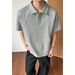 Men's Deconstructed Polo Shirt Short Sleeved Summer Heavyweight Turn down Collar Oversized Shoulder Casual Trendy T-Shirt Cleanfit_viptrois.com