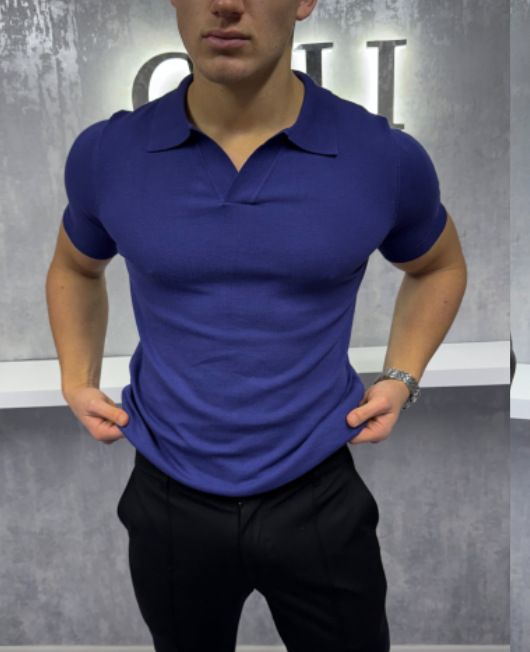 Men's Clothing Summer New Polo Shirt Men's Hot Business Casual Woolen Top Short Sleeve Elastic_viptrois.com