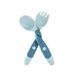Baby Children Spoon Fork Set Soft Bendable Silicone Scoop Fork Kit Tableware Toddler Training Feeding Cutlery Utensil_viptrois.com