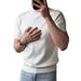 Men's Clothing British Business Slim Solid Color Inner Bottoming Shirt Ice Silk Summer_viptrois.com