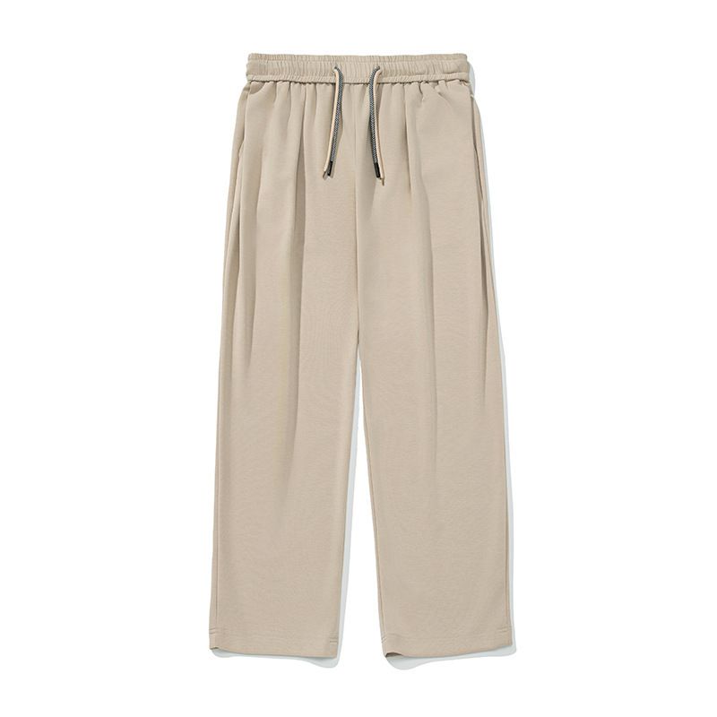 Men's Clothing Japanese Loose Silhouette Drape Casual Pants Men 25 Spring New Sweatpants Pleated Double Drawstring Design Sports Trousers_viptrois.com