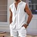 Summer Men's Vest Shirt Casual Loose Sleeveless Shorts Beach Set_viptrois.com