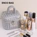 New Personalized Style Large Capacity Silver Cosmetic Bag Large Capacity Handheld Storage Bag High Grade Down Texture_viptrois.com