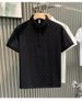 Summer Fashion European-USA Style Black/White POLO Shirts Youth/Men Polyester Pure Color Jacquard Breathable Short Sleeve Comfortable T-Shirt M-5XL_viptrois.com
