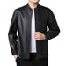 2025 Men's New Stand Up Collar Leather Jacket, Spring And Autumn Trendy Explosive Motorcycle Leather Jacket_viptrois.com