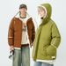 Youthful Korean Style Jacket Men With Drop Shoulder Sleeves, Hooded Cotton Coat Students, Trendy Brand, Casual Loose Fit_viptrois.com