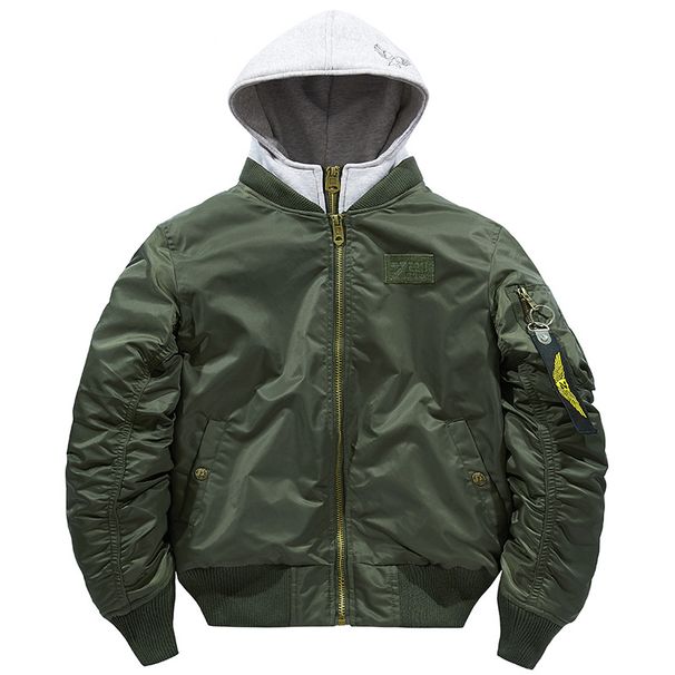 Men's Clothing Autumn and winter pilot jacket men's baseball jacket thickened workwear short loose outdoor cotton coat jacket_viptrois.com