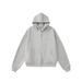 Men's Oversized Zip Up Hoodie - Casual Fleece Hooded Sweatshirt - Basic Solid Color Cropped Jacket For Spring Fall Winter_viptrois.com