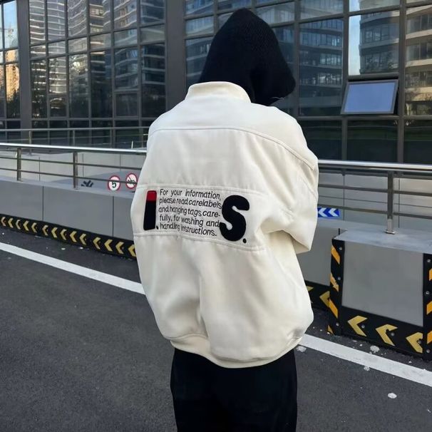 Men's Clothing American Retro Trend Motorcycle Splicing Leather Jacket Baseball Jacket High Street Casual Loose Men's And Women's Baseball Jacket_viptrois.com
