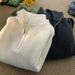1 Half-Zip Turtleneck Sweater For Men Winter 2023 New Solid Color Knitwear Korean Style Lazy Casual Jacket_viptrois.com