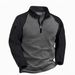 Men's Tactical Fleece Jacket – Stand Collar Pullover With Color-Matching Zipper, Warm & Stylish Outdoor Sweatshirt_viptrois.com