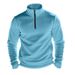 2025 Fashion Outerwear Men's Stand Collar Half Zipper Pure Color Long Sleeve Casual Loose Polar Fleece Sweatshirts_viptrois.com