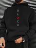 Men's Autumn And Winter Casual Fashionable Loose Hooded Sweatshirt BLACK Letter Pattern Printed Warm Long Sleeved Pullover_viptrois.com