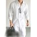 Men's Clothing Men's Long Sleeved Shirt Breathable Lapel Solid Color Cotton Linen Wrinkle Free Cardigan For Formal & Casual_viptrois.com