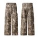 High Cargo Youth Street Loose Multi-Pocket Camouflage Casual Straight-Leg Pants Men_viptrois.com