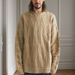 Unisex Vintage Cable Knit Sweater | Classic Round Neck Warm Pullover | Autumn Winter Thick Wool-Like Jumper (Solid Colors)_viptrois.com