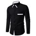 Men's Clothing Color Matching Business Slim Casual Shirt Contrast Color Long Sleeved Shirt Cardigan_viptrois.com