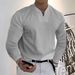 Suitable For All Seasons 2024 Spring And Autumn Versatile Simple New Men's V-neck Long Sleeve T-shirt Breathable Casual WB6_viptrois.com