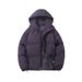 Couple's Solid Color Puffer Jacket - Unisex Thickened Winter Coat With Stand Collar, Oversized Fit & Trendy Streetwear Style_viptrois.com