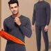Men's Clothing Trade Men's Thermal Underwear Set, Gold Fleece Lined And Thickened Long Sleeved T Shirt And Trousers Set_viptrois.com