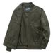 Men's Retro Baseball Jacket – Lightweight Cotton Workwear Coat | Multi-Pocket Loose Fit (Khaki/Army Green/Black Blue, M-4XL)_viptrois.com