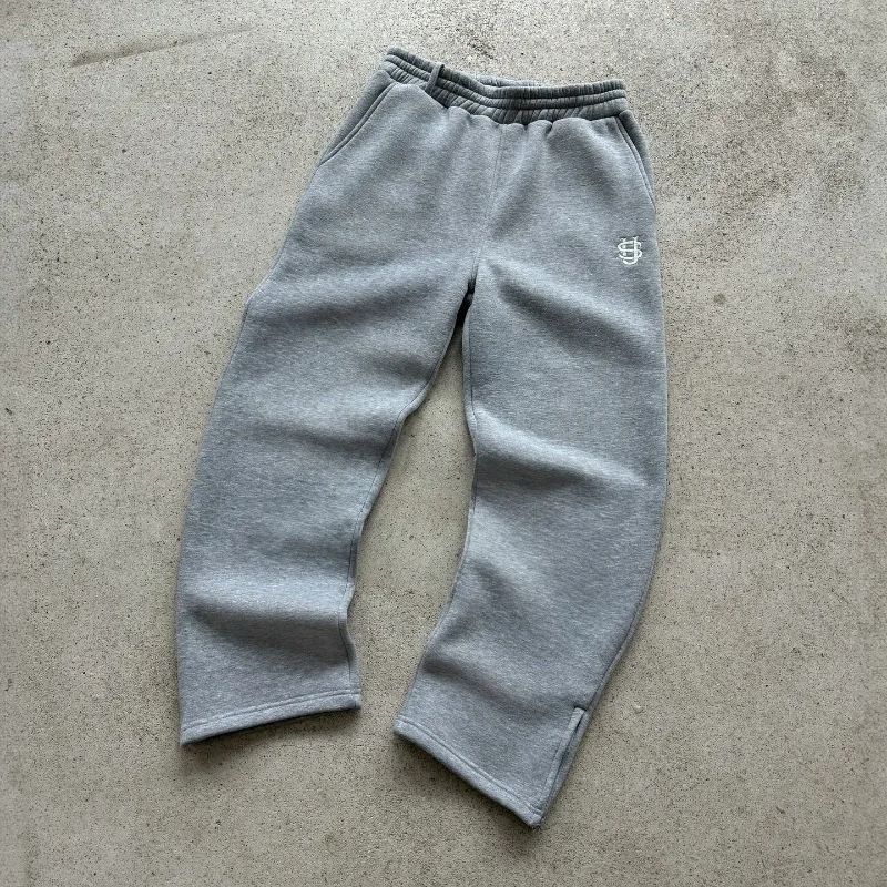 Men's Clothing Unisex Wide-Leg Denim Pants - Embroidered S-Logo Casual Trousers (Streetwear Essential)_viptrois.com