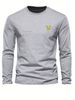 Men's Spring And Autumn Cotton Loose And Comfortable Versatile Eagle Pattern Printed Round Neck Long Sleeve T-shirt Top_viptrois.com