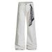 Square Scarf Tie Denim Men's Flared Trendy Brand High Street Vibe Style Loose Casual Wide-Leg Pants_viptrois.com