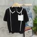 Men's Summer Striped Polo Shirt Versatile Cool Ice Silk Short Sleeved Trendy Brand Simple Round Neck T Shirt_viptrois.com
