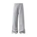 Unisex Fleece-Lined Jogger Pants For Winter - Soft Cotton Blend, Relaxed Fit, Straight Leg, Black/Dark Grey/Heather Grey_viptrois.com