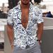 2023 Hawaiian Short Sleeve Men's Polo Neck Shirt Holiday Leisure T-shirt_viptrois.com