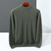 Nordmann Winter Double Thickened Baby Cashmere Sweater Men Half Turtleneck Pullover Loose Wool Knitted Base Shirt_viptrois.com