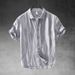 Men's Clothing Cotton Linen Short Sleeved Shirt Casual Breathable Shirt Linen Thin Half Sleeved Lapel Top_viptrois.com