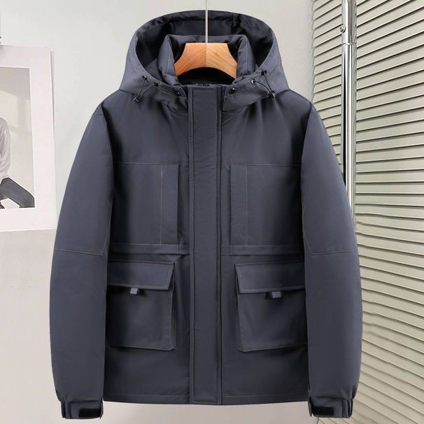 Premium Winter Parka For Men – Detachable Hood, Heavyweight Cotton Insulation (L-XXXXL, Black/Grey/Olive, Water-Repellent Polyester Shell)_viptrois.com