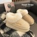 New thick soled suede fluffy slippers winter warm indoor home_viptrois.com