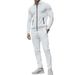 Men's Casual Suits Long Sleeved Pocket Zipper Shirt Jacket Trousers Two Piece Suit Men_viptrois.com