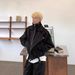 Korean Style Double-Layer Collar Woolen Coat Men's Trendy Niche Fashion High-End Loose Fit Solid Color Jacket Top_viptrois.com