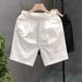 Men's Clothing Summer Stylish White Shorts Trendy Cool Light Luxury Casual Shorts Outer Wear Quick Drying Beach Pants_viptrois.com