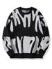 Retro Color-Block Unisex Sweater – Oversized Loose Fit Crewneck Pullover (S-XL)_viptrois.com
