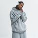 Autumn Winter Fleece Lined Hooded Sweatshirt Unisex American Street Style Crew Neck High-Quality Solid Color_viptrois.com