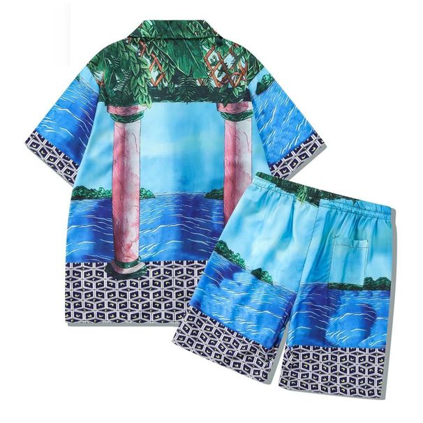 Holiday Style Cuban Collar Shirt Suit For Men, Niche Fashion Brand, High End Shirt And Shorts Outfit_viptrois.com