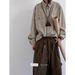 Men’s Retro Striped Shirt – Inspired Oversized Workwear Shirt With Chest Pocket (Khaki)_viptrois.com
