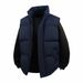 Men's Box-Cut Quilted Vest – Lightweight Winter Puffer Gilet With Stand Collar (S-5XL, Black/Navy/Beige)_viptrois.com