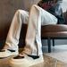 Men's Clothing Solid Color Heavyweight Sports Sweatpant Pants Trendy Brand Zipper Slit Slightly Flared Straight Casual Pants_viptrois.com