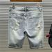 Men's Trendy Ripped Denim Shorts Thin Style Summer Casual Straight Leg Mid Length Five Point Riding Breeches_viptrois.com